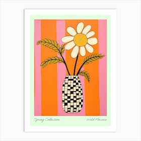 Spring Collection Wild Flowers Orange Tones In Vase 3 Art Print