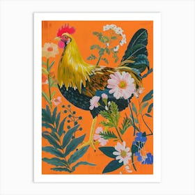 Spring Birds Rooster 4 Art Print