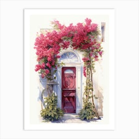 Istanbul, Turkey   Mediterranean Doors Watercolour Painting 3 Art Print