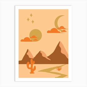 Cactus In The Desert 1 Art Print