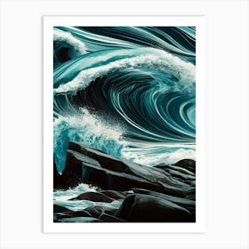 blue Ocean Waves Art Print