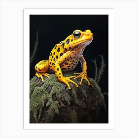 Golden Poison Frog Realistic Portrait 3 Art Print