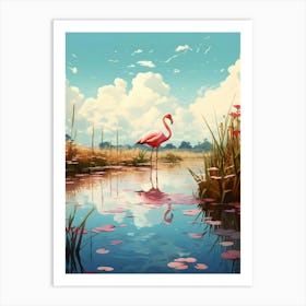 Flamingo Fun 8 Art Print