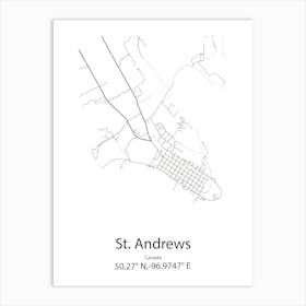 St Andrews,Canada Minimalist Map Art Print