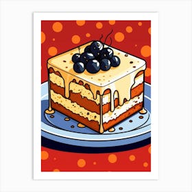 Blueberry Iced Drizzle Cake Pop Art Art Print