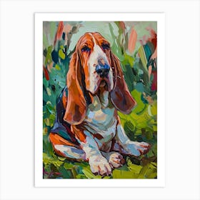 Basset Hound Acrylic Painting 5 Art Print