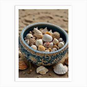 Seashells In A Bowl Art Print