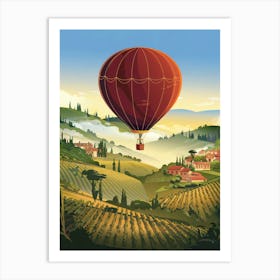 Hot Air Balloon In Tuscany Art Print