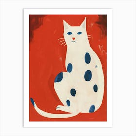 Polka Dot Cat 10 Art Print