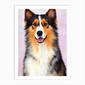 Icelandic Sheepdog Watercolour Dog Art Print