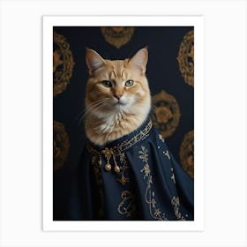 Cat In A Cloak Art Print