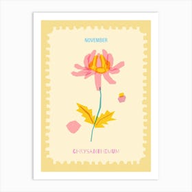 November Birthmonth Flower Chrysanthemum Art Print