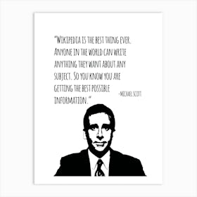 Michael Scott Quote Office 9 Art Print