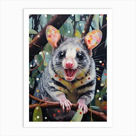  A Leadbeaters Possum Vibrant Paint Splash 1 Art Print