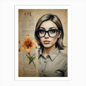 Lilies And Glasses Art Print