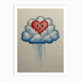 Heart On A Cloud Art Print