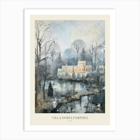 Winter City Park Poster Villa Doria Pamphili Rome Italy 1 Art Print