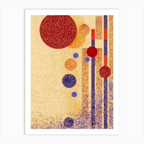 illustration featuring large and small circles 3 Art Print