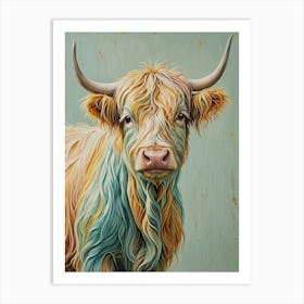 Highland Cow In Pastel 1 Art Print