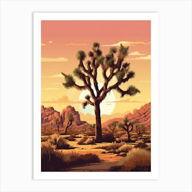  Retro Illustration Of A Typical Joshua Tree 2 Art Print