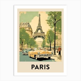 Paris Retro Travel Poster 1 Art Print