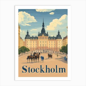 Aihrgdesign A Classic 1960s Travel Poster For Stockholm 3 Art Print