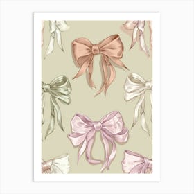 Coquette In Sage And Pink5 Pattern Art Print