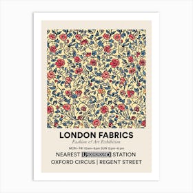 Poster Fern Frost Bloom London Fabrics Floral Pattern 4 Art Print