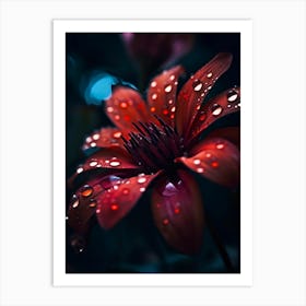 Raindrops On A Flower 6 Art Print