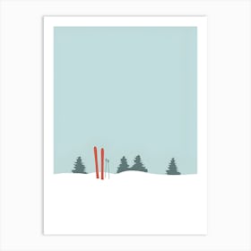 Skis In The Snow Art Print