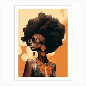 Afro Fashionista Retroillustration 1 Art Print