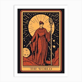 The World Tarot Card, Vintage 2 Art Print