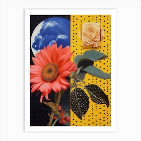 Surreal Florals Sunflower 1 Flower Painting Art Print
