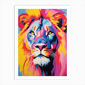 Lion Portrait Pop Art 4 Art Print