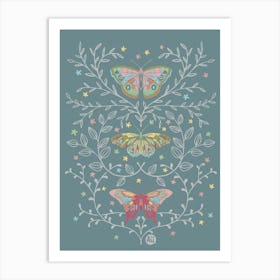 Graceful Flutter [dark green] Art Print