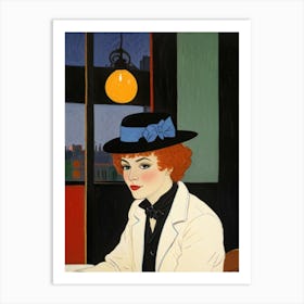 Woman In A Hat 10 Art Print