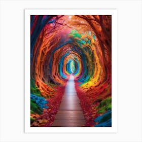 Tunnel Of Colorful Trees Art Print