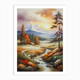 Landscape In Autumn Art Print