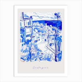 Cartagena Spain 5 Mediterranean Blue Drawing Poster Art Print