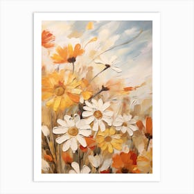 Fall Flower Painting Daisy 4 Art Print