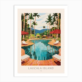 Laucala Island, Fiji 3 Midcentury Modern Pool Poster Art Print