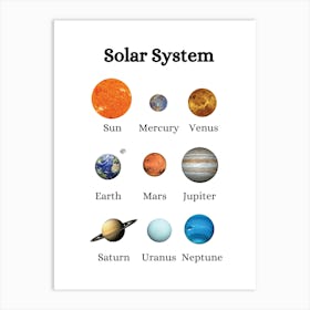 Solar System Planets Art Print