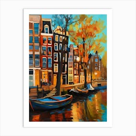 Wall painting print, Amsterdam, Netherlands, landscape art, Van Gogh style, fine art..259 Art Print