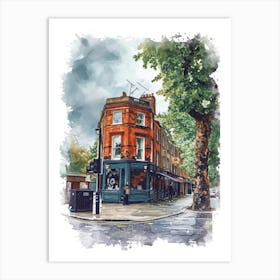 Lewisham London Borough   Street Watercolour 1 Art Print