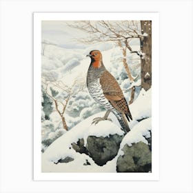 Winter Bird Painting Grouse 3 Art Print