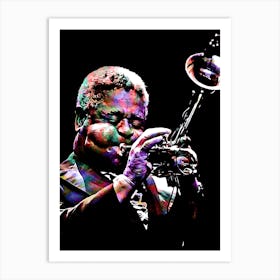 Dizzy Gillespie American Jazz Trumpeter in my Colorful Illustration Art Print