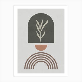 Minimalist Nature Art with Geometric Arch Art Print