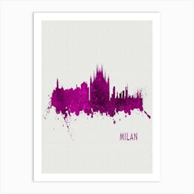 Milan Italy City Purple Art Print