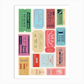 Vintage Tickets Art Print