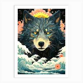 Wolf In The Sea 1 Art Print